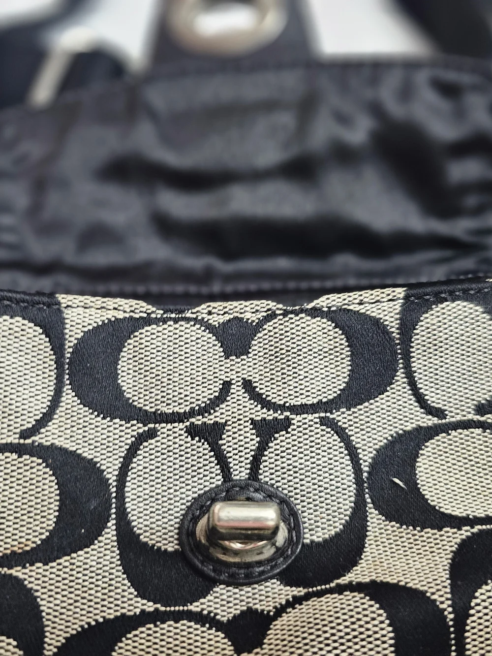 Coach Penelope Signature Canvas Crossbody Bag in Black & Tan